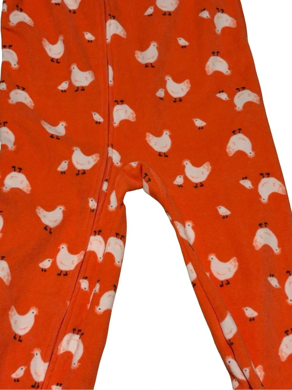 Carter’s Girls Orange Chicken Print Fleece Footed Pajamas Size 5T